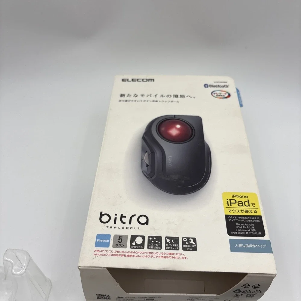 ELECOM bitra Trackball Mouse Quiet Index Finger Bluetooth Wireless Size 5